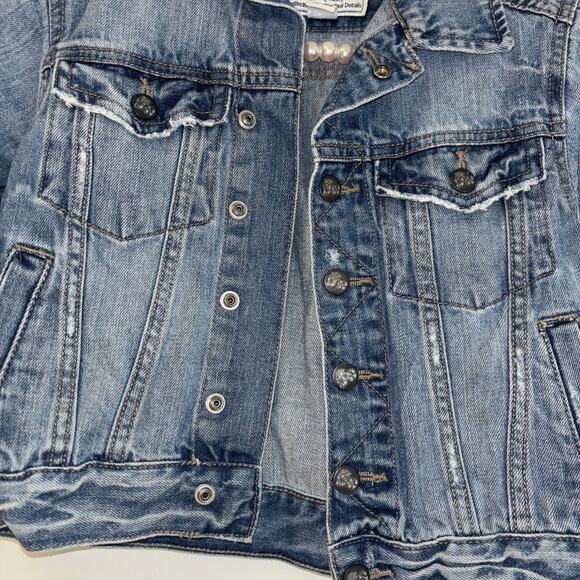 The Place Est 1989 Kids Denim Jacket Blue Button Front Size 4 - Picture 2 of 5